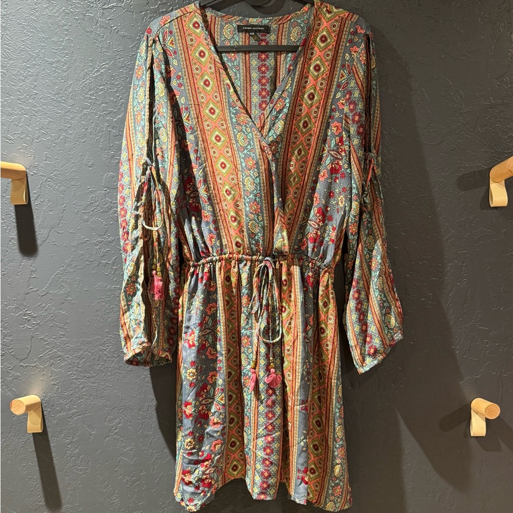 Boho Multicolor Long Sleeve Dress